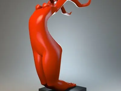 Sculpture Female Praying Mantis 3D model