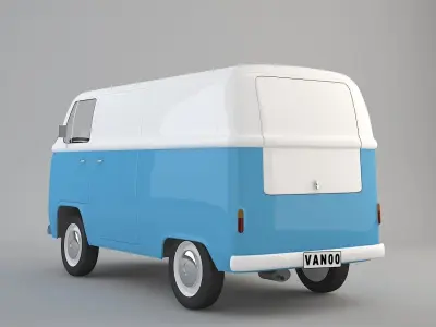 T2 Cartoon Van 3D model