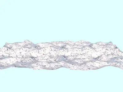 Car Track On The Snow 3D model