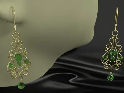 earrings 0011 3D model