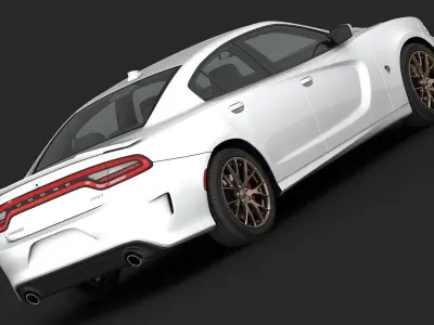 Dodge Charger SRT Hellcat 2015 detailed interior 3D model