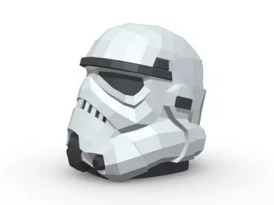 stormtrooper head low poly 3D print model