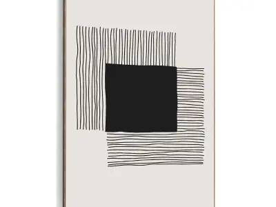 Plaster Two Photo Frame 431 Low-poly 3D model