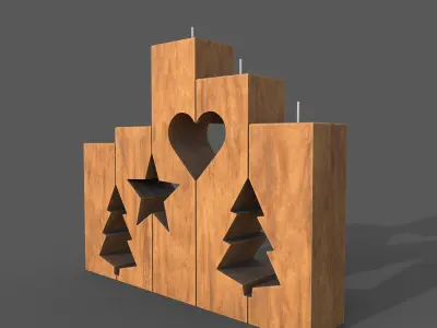 Christmas candle holder 3D model