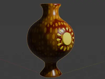 a jar whit a very beautiful design Free low-poly 3D model