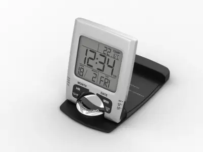 Portable Digital Alarm Clock Radio 3D model