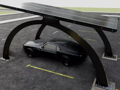 ARCHED TYPE MODERN CARPORT TYPE-3 3D model