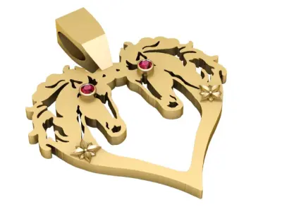LUXURY HEART GOLDEN PENDANT 3D PRINTABLE MODEL 3D print model