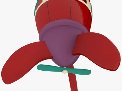 Toy Rocket Low-poly 3D model