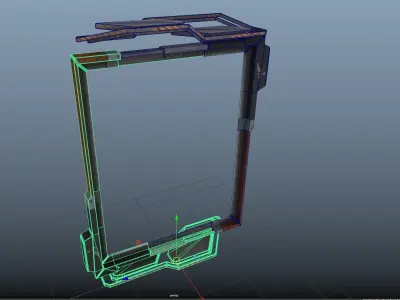 cyberpunk  Stand billboard - adjustable -  PBR Low-poly 3D model