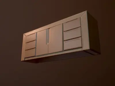Shelf TV PBR Game Ready Model Low-poly 3D model
