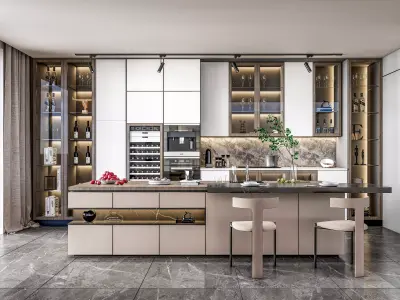 Kitchen Modern interior  0057 3D model