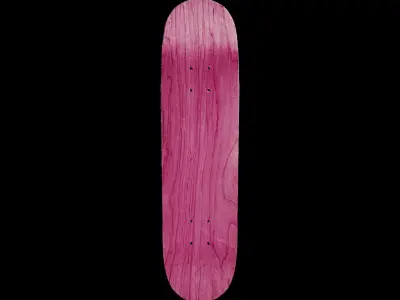 Realistic blank skateboard 3D model