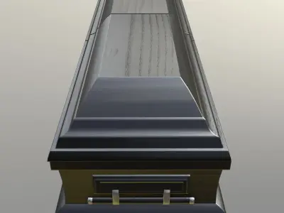 Casket Black - Unity - HDRP - UE4 Low-poly 3D model