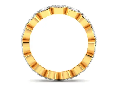 Band 3dm Render Details gold diamond eternity ring 3D print model