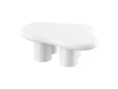 Modern Smooth Wood Abstract Coffee Table 3D model