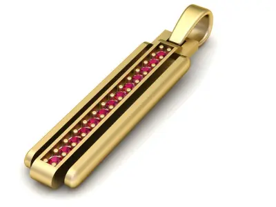 GOLD RUBY BAR PENDANT 3D PRINTABLE MODEL  3D print model