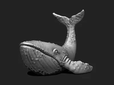 Whale Decor STL - 3D Printable Sea Life Sculpture 3D print model