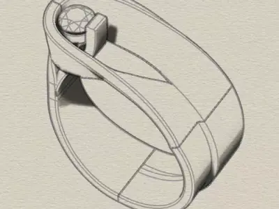 twisted luxury jewelry ring 3D print model purchase