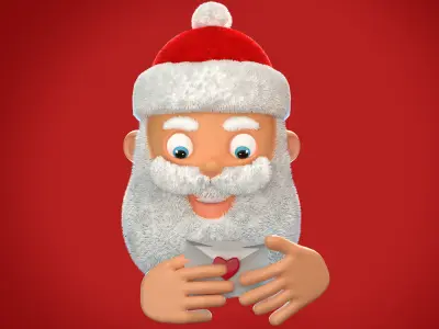 Animated Santa letter Low-poly 3D model