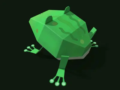 frog cartoon Low-poly 3D model buy