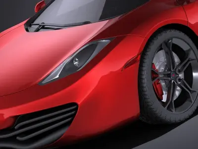 Mclaren MP4 12C Spider 2014 VRAY 3D model