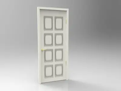 Door with Knob Free low-poly 3D model