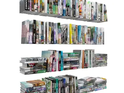 Books 150 pieces 1-1-2 Low-poly 3D model
