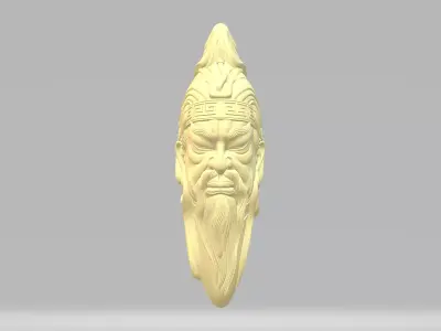 Guan Yu Head Pendant 3D print model