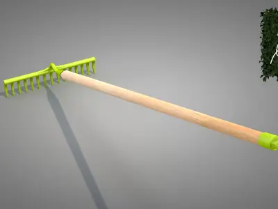 Garden Rake 15 Tines 3D model