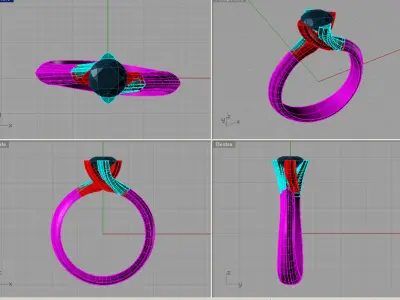 Classic Solitaire Engagement ring 4 prong Anello solitario sl39 3D print model