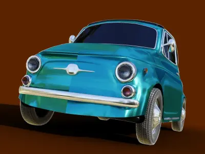 FIAT 500 Low-poly 3D model