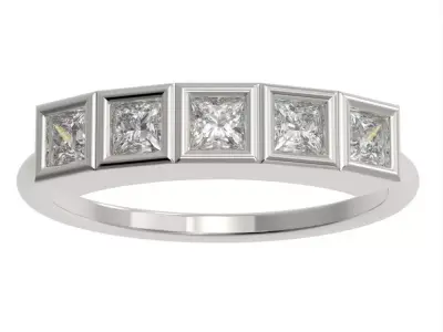 Princess cut bezel ring N8 3D print model