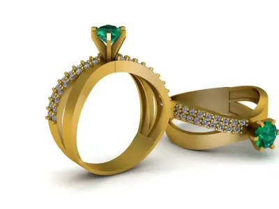 FANCY EMERALD RING 3D PRINTABLE MODEL 3D print model