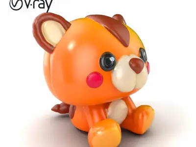 Cheerful Plush Toy Cuddly Model Pack Low-poly 3D model