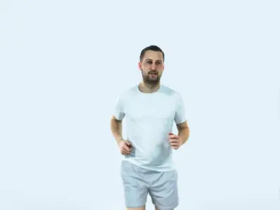 QAG07 4X Sports Beach Running Jogging Man Woman 007 Low-poly 3D model