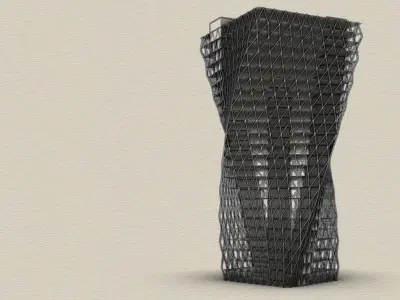 Parametric Tower Design in Grasshopper Rhino 3d model Download 3D model