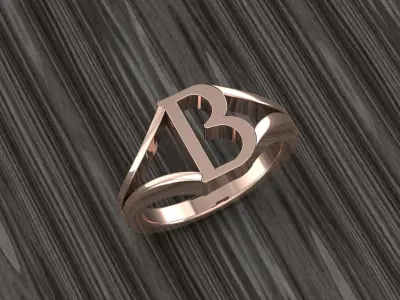 Jewelry Alphabet Ring B 3D print model purchase