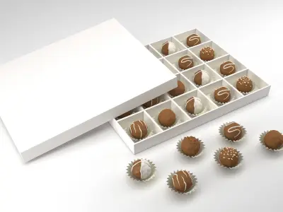 Chocolate Set box filled with chocolates 3D model