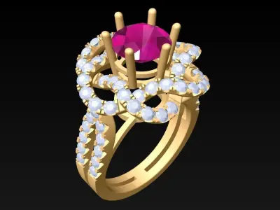 Diamond Ring - Womens Rings - N3997 3D print model