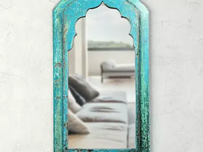 Vintage Moorish Wood Mirror 3D model