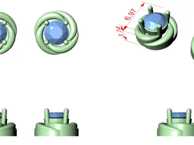 Diamond Earrings  3D print model