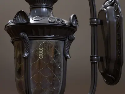 Wall lamp Number 2 with E27 vintage led 4W bulb 3D model