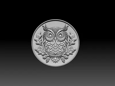 Owl 3D STL model for 3d printing and cnc curving 3D print model