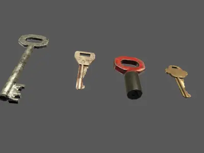 Old keys Low-poly 3D model