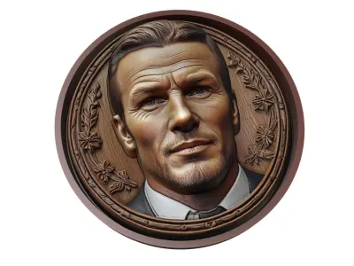 David Beckham Footballer Medallion 3D print model