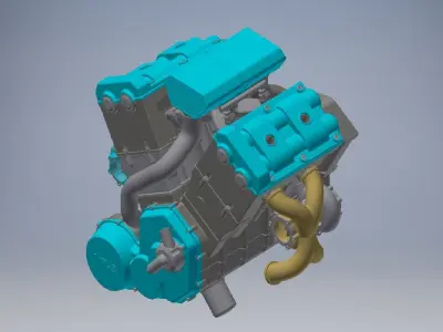 V4 Engine assembly 3D model