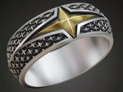 Polar star band ring 3D print model