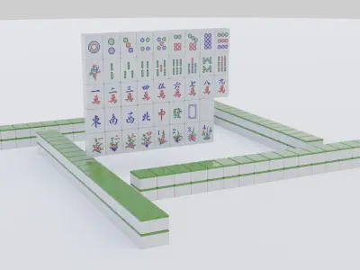 Mahjong Low-poly 3D model