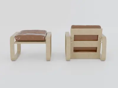 Arm Chair Leather Bundle decor interior design 3D model